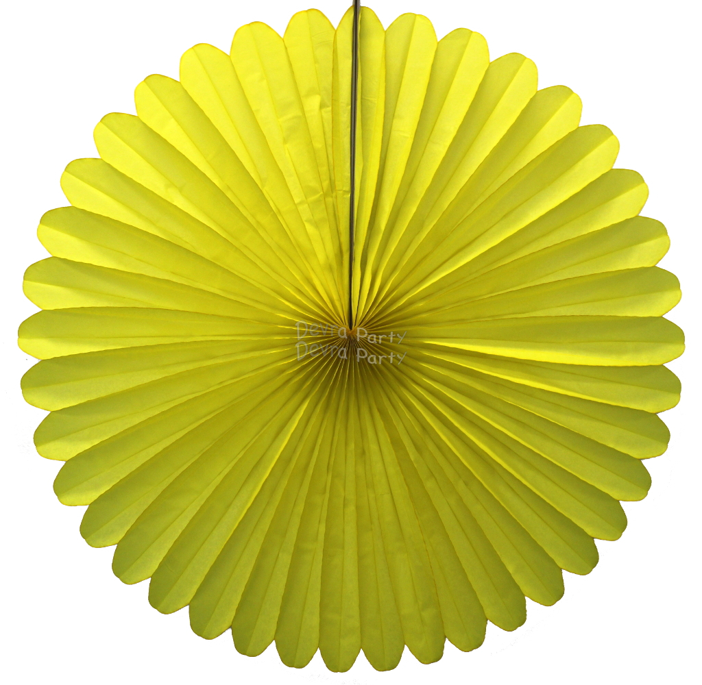 (image for) 27 Inch Yellow Deluxe Fan Decorations (12 pcs)