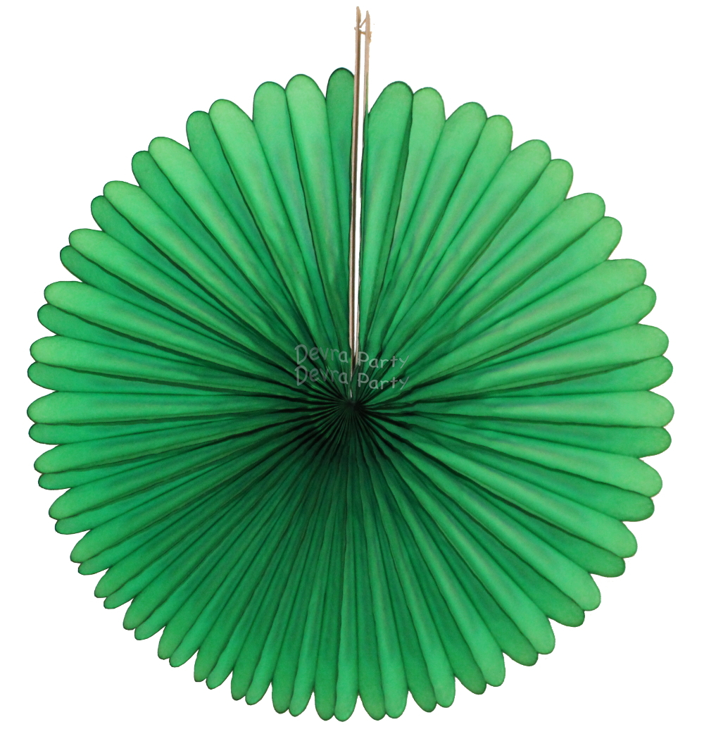 (image for) 13 Inch Fan Decorations Dark Green (12 PCS)
