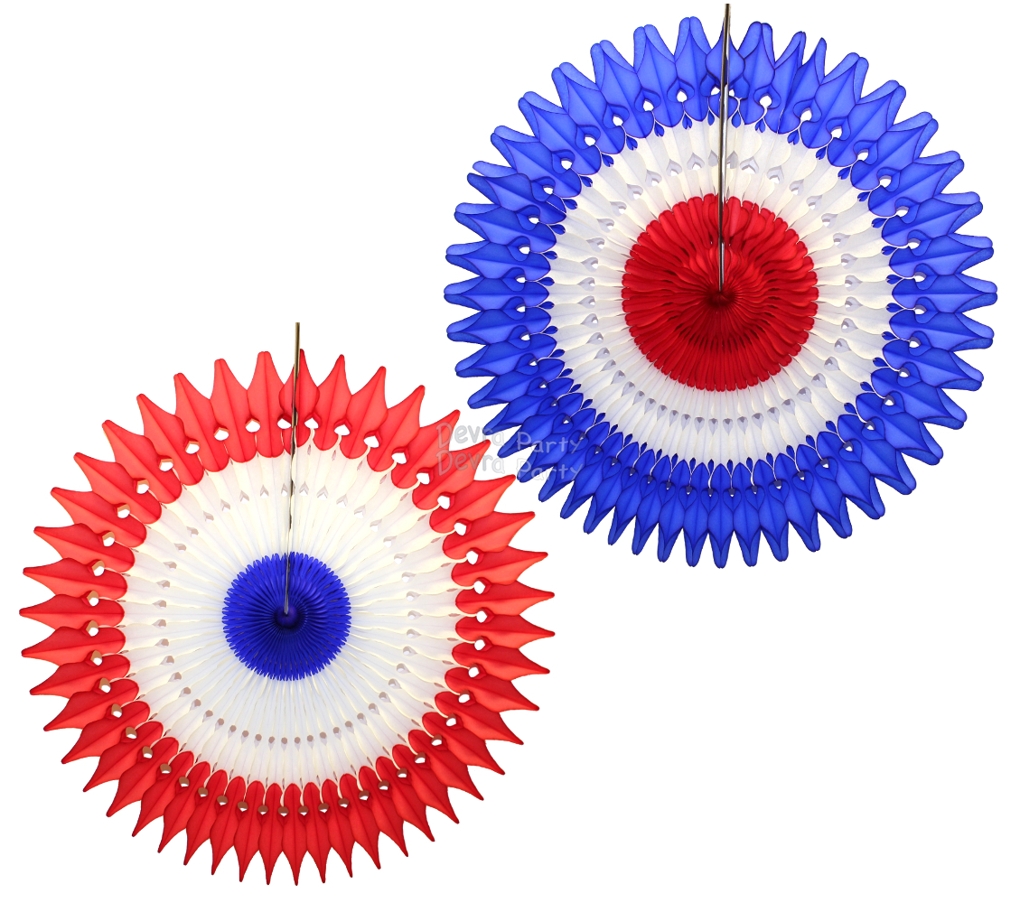 (image for) 21 Inch Tissue Fan Patriotic Theme (12 pcs)