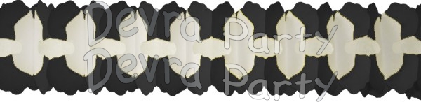 12 Foot Cross Garland Decoration Black & White (12 pcs) - Click Image to Close