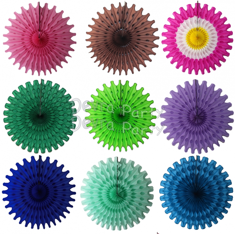 18 Inch Tissue Paper Fan (12 pcs) - Click Image to Close
