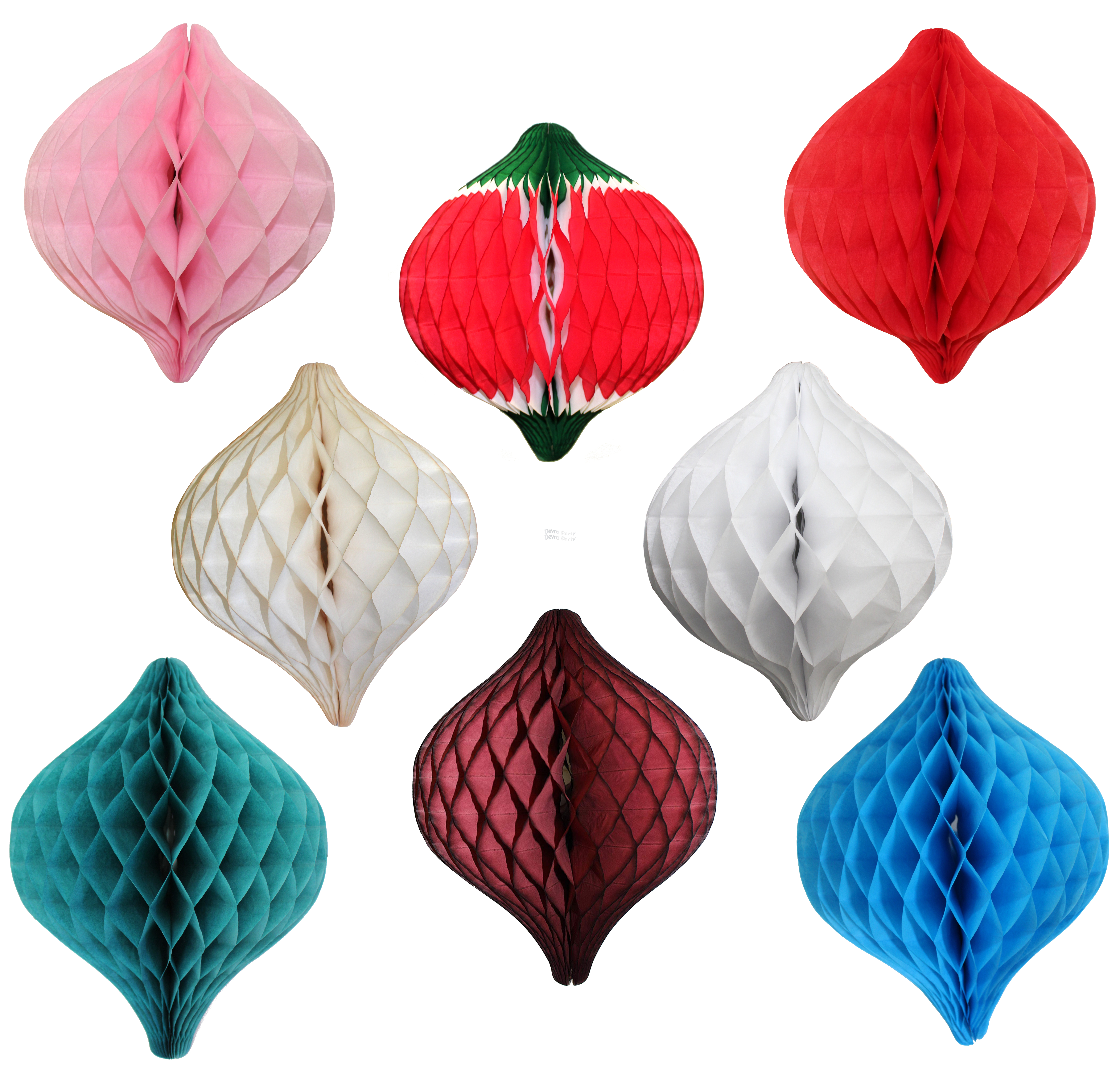 (image for) 12 Inch Oval Spinning Top Honeycomb Ornament Decoration (12 pcs)