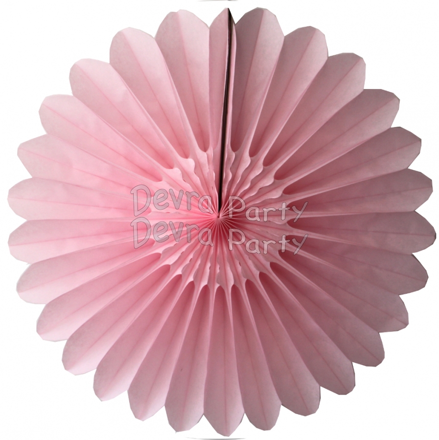 Tissue Paper Fanburst Decoration Pink (12 pcs) - Click Image to Close