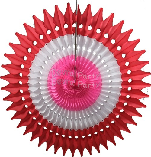 (image for) Valentine Tissue Fan Decoration 21 Inch (12 pcs)