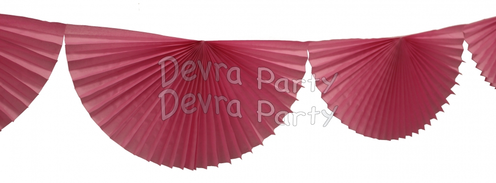 Dusty Rose 10 Foot Bunting Fan Garland (12 pcs) - Click Image to Close