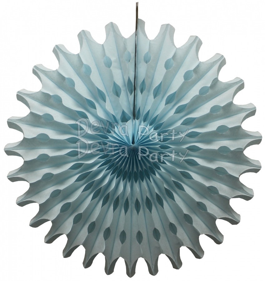 Light Blue 18 Inch Tissue Paper Fan (12 Pieces) - Click Image to Close