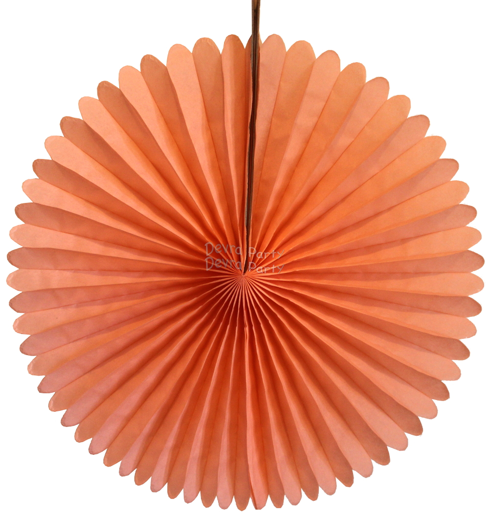 (image for) 13 Inch Fan Decorations Peach - Classic Pastel (12 PCS)