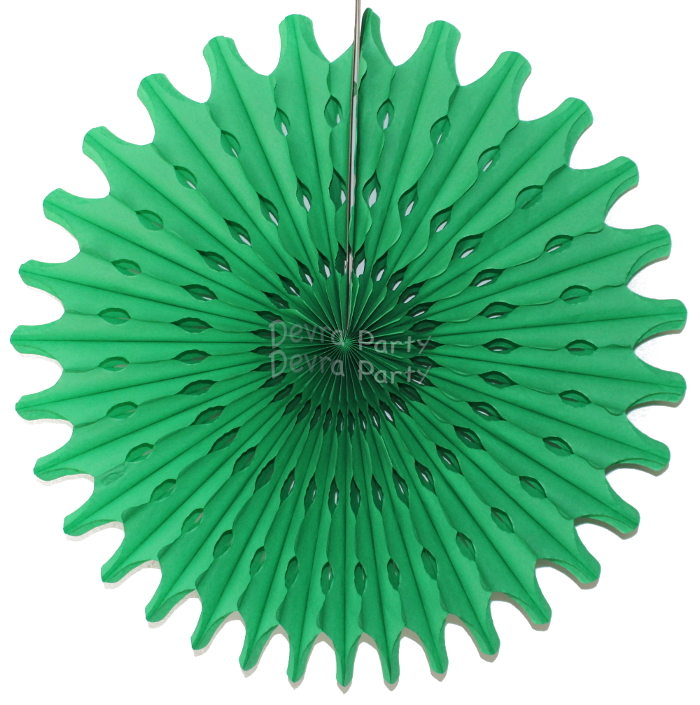 (image for) Light Green 18 Inch Tissue Paper Fans (12 Pieces)