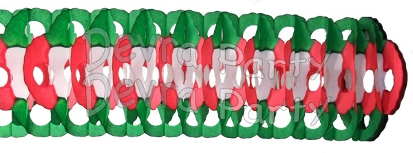 Full Tissue Garland Christmas Colored (12 pcs) - Click Image to Close