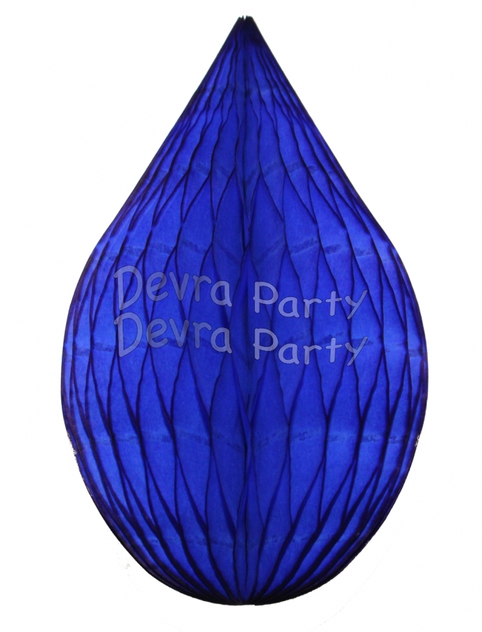 5 Inch Dark Blue Rain Drop Ornament Decoration (12 pcs) - Click Image to Close