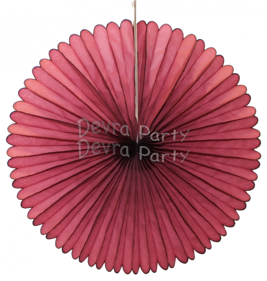 27 Inch Maroon Deluxe Fan Decorations (12 pcs) - Click Image to Close