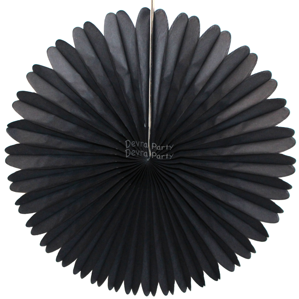 (image for) 13 Inch Fan Decorations Black (12 Pieces)