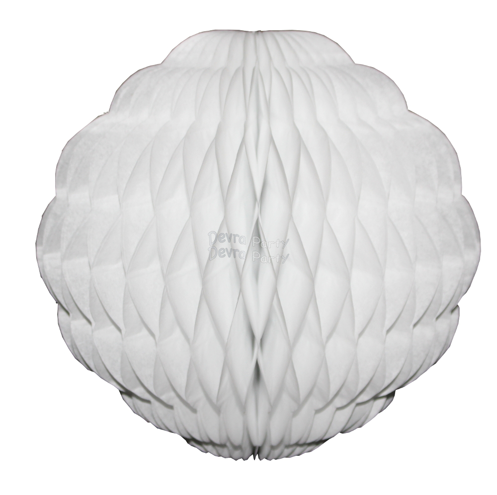 (image for) 8 Inch White Puff Ball Decoration (12 pcs)