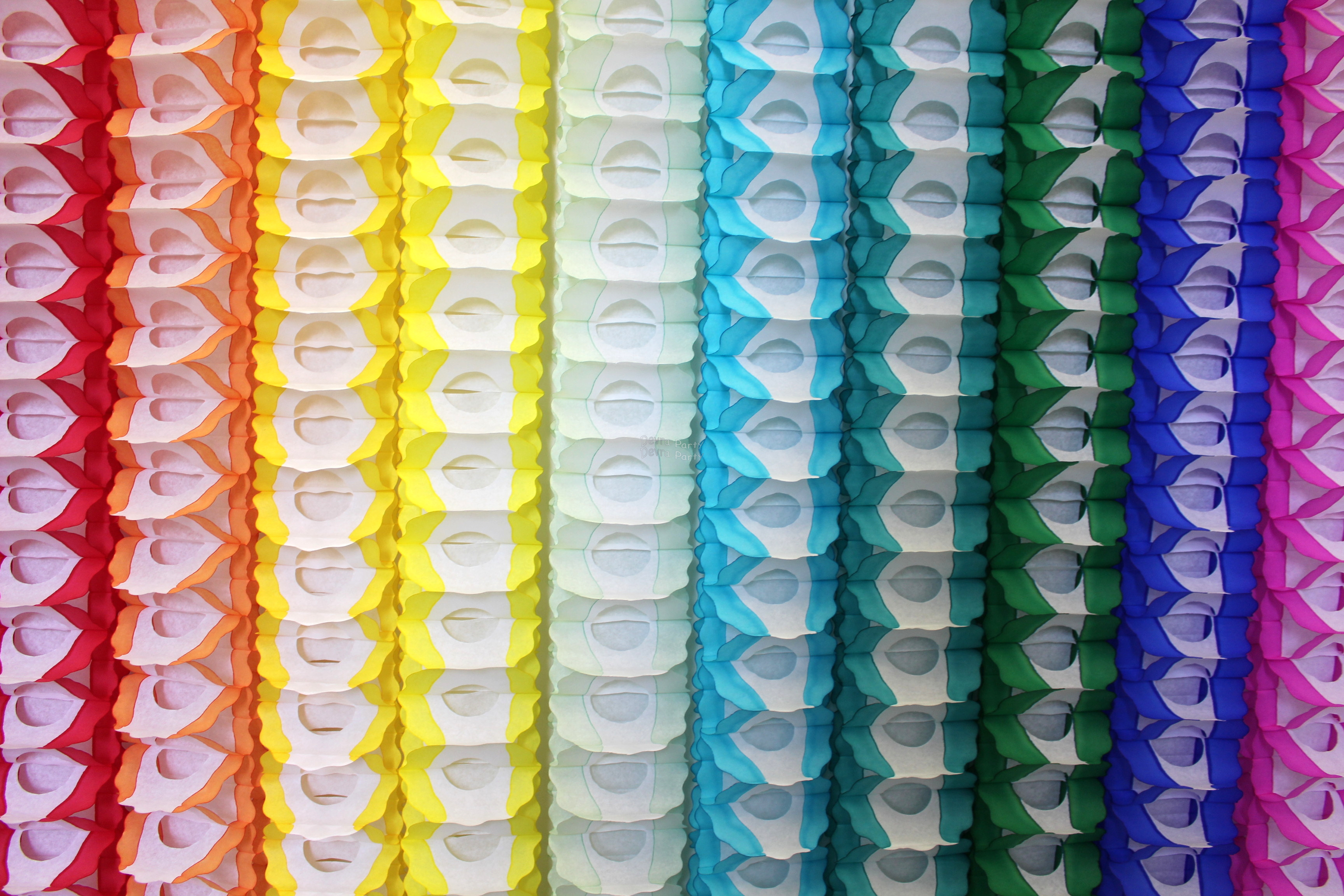 (image for) 12 Foot Tissue Paper Oval Garland - ALL COLORS (12 pcs)