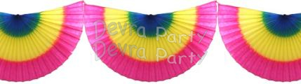 (image for) Multi Colored 10 Foot Bunting Fan Garland (12 pcs)